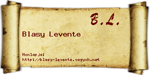 Blasy Levente névjegykártya